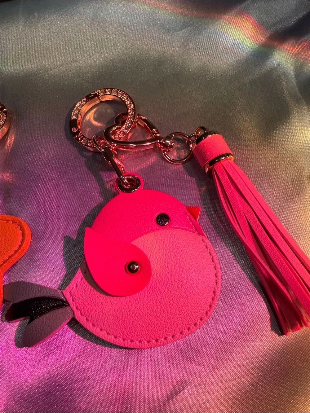 Colorful Fruit, Star, and Bird Tassel Bag Charm/Keychain Set